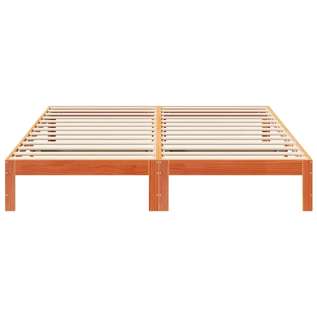 Giroletto senza Materasso-Struttura Letto Marrone Cera 160x200 cm Legno di Pino 714024