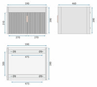Set Di Mobili Da Bagno Con Lavabo Astor 60cm White