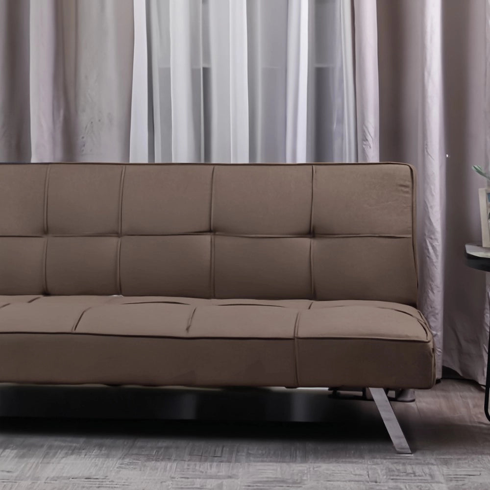 Divano click-clack Daynora marrone con funzione letto 168x83x75.5H