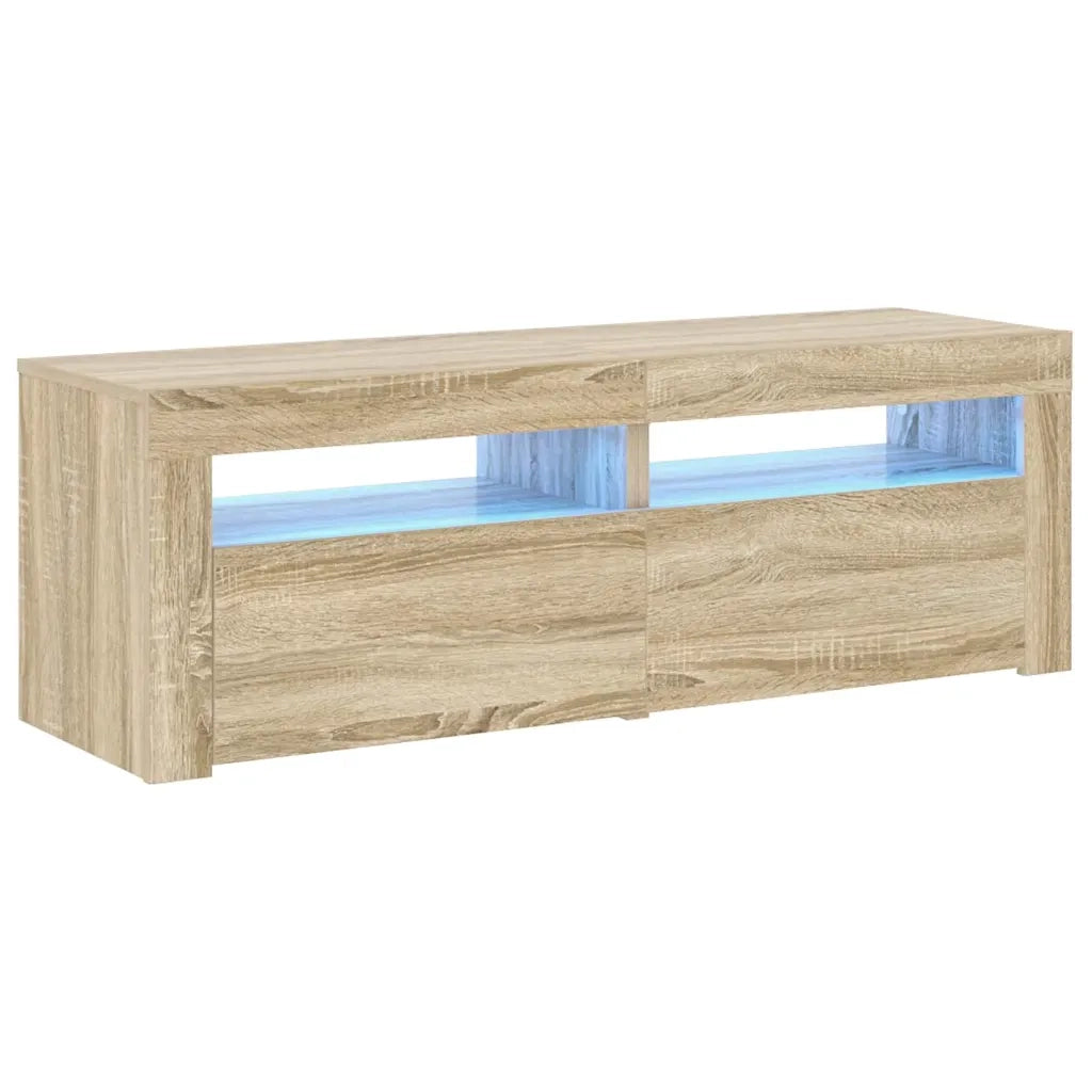 Mobile Porta TV con Luci LED Rovere Sonoma 120x35x40 cm cod mxl 11656
