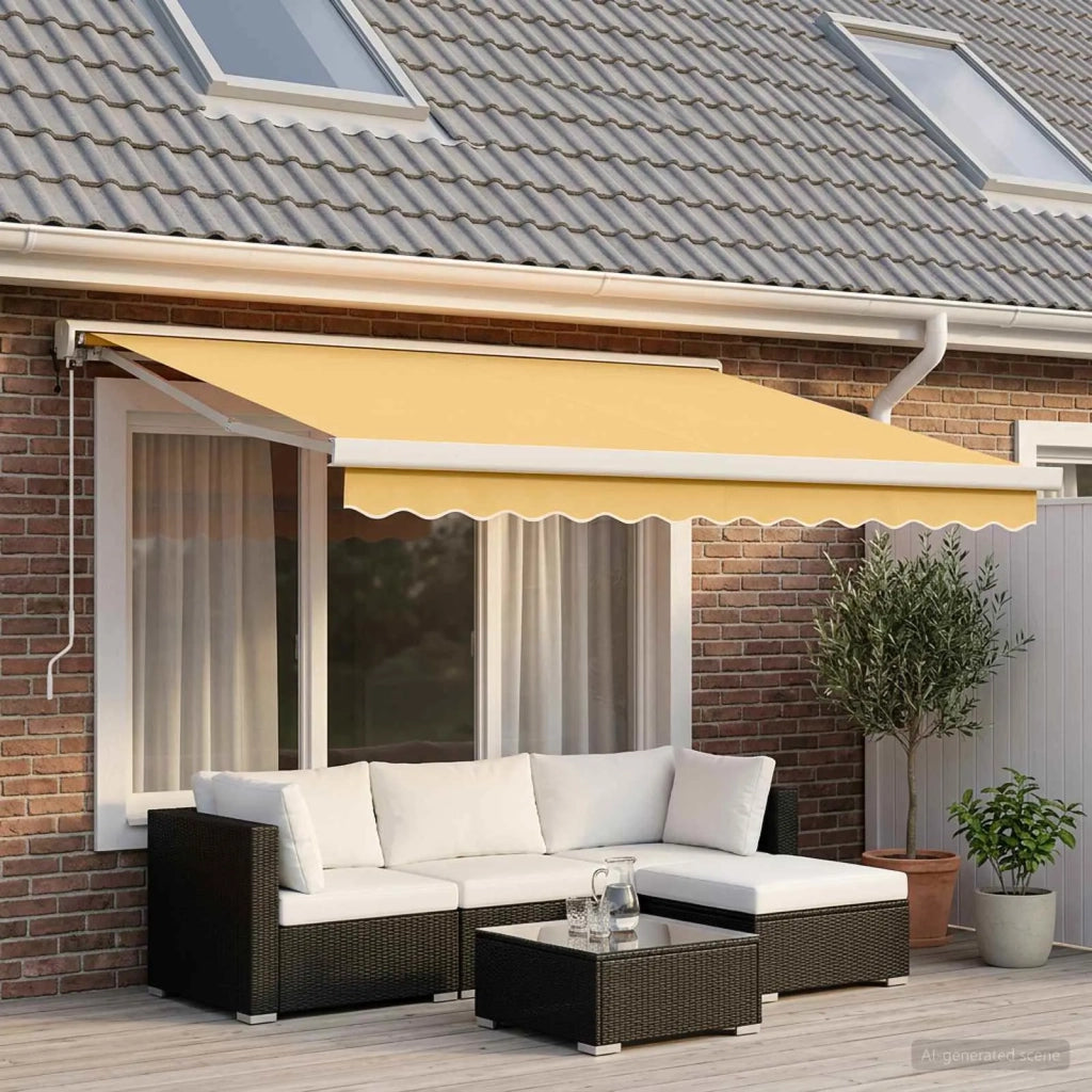 Tenda retrattile Sabbia 350 x 250 cm Tessuto e Metallo 3425986