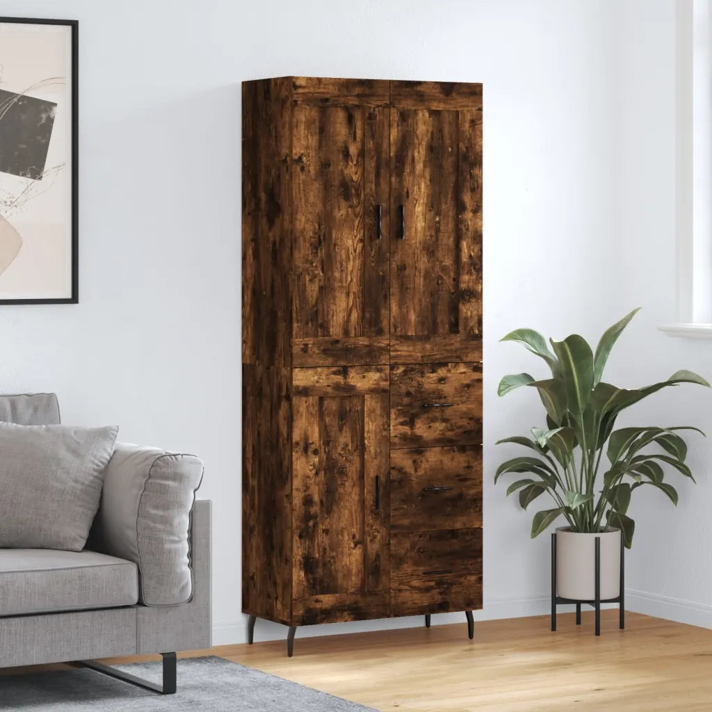 Credenza Rovere Fumo  69,5x34x180 cm in Legno Multistrato 3200022
