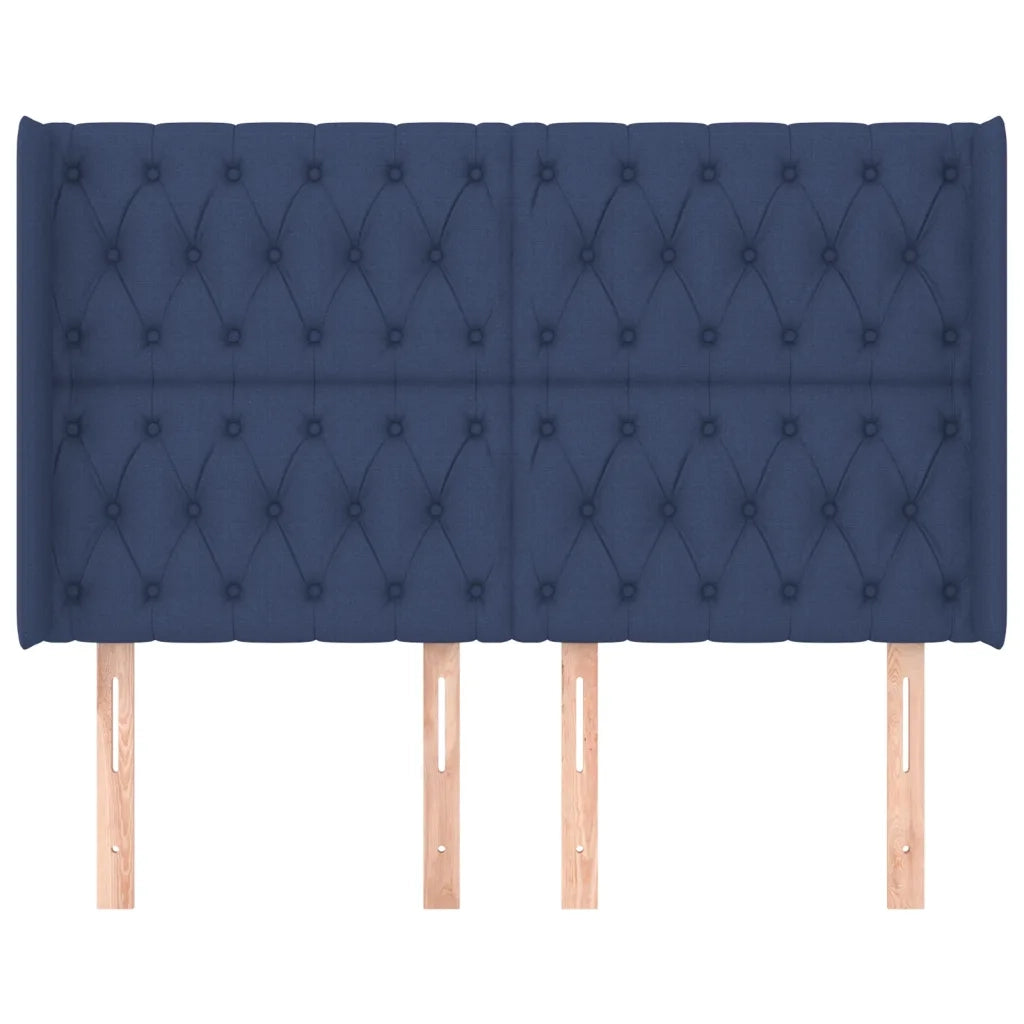 Testiera | Testata ad Orecchio Blu 163x16x118/128 cm in Tessuto
