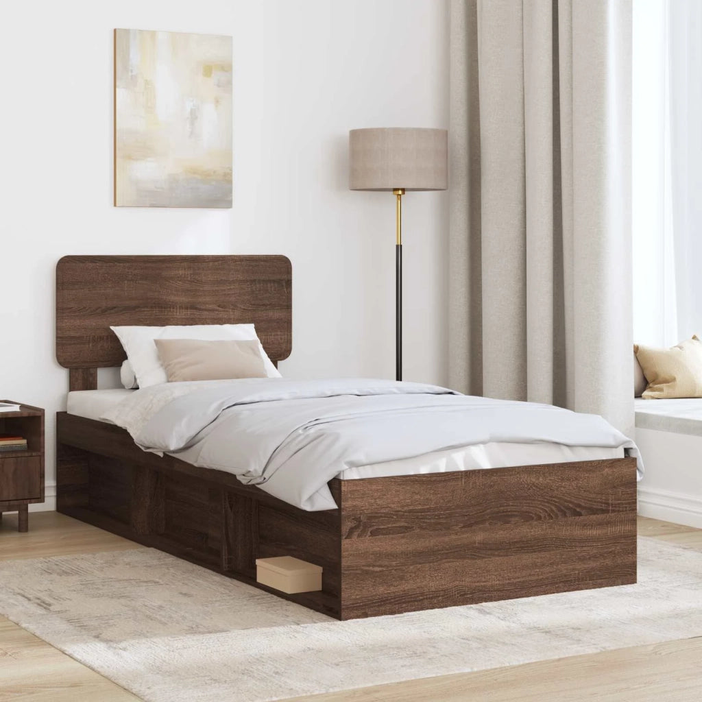 Struttura del letto Rovere Marrone 75 x 190 cm Pino massello 3412147