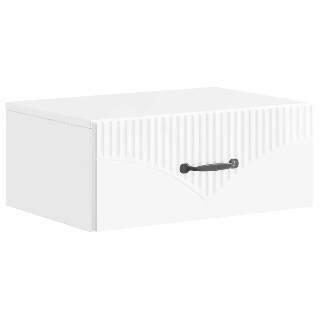 Mobiletto da notte a muro Bianco Lucido 49 x 34,5 x 20 cm 898963