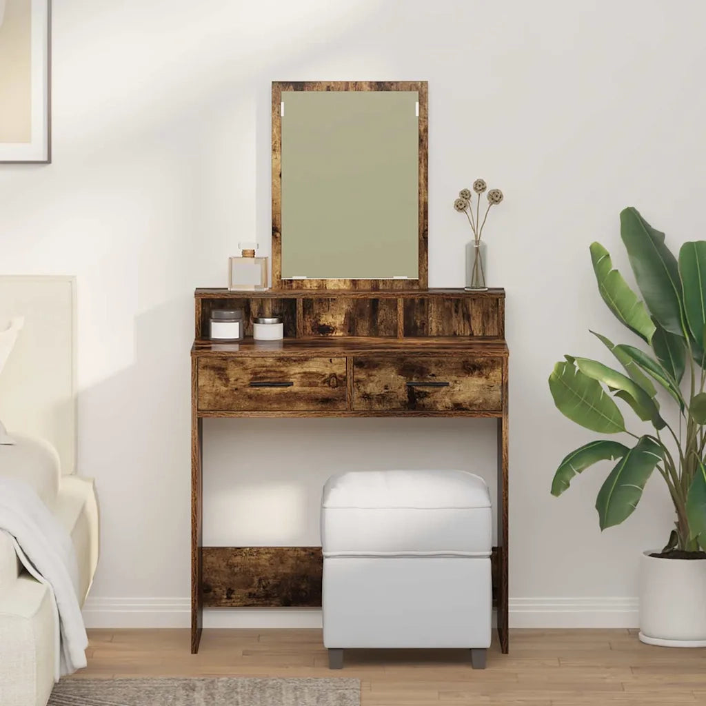 Tavolo da Trucco Rovere fumé 79 x 41 x 140 cm Legno multistrato 865140