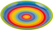 Piatto ceramico a mano con strisce arcobaleno, diametro 21 cm, piatto di dimensioni medie