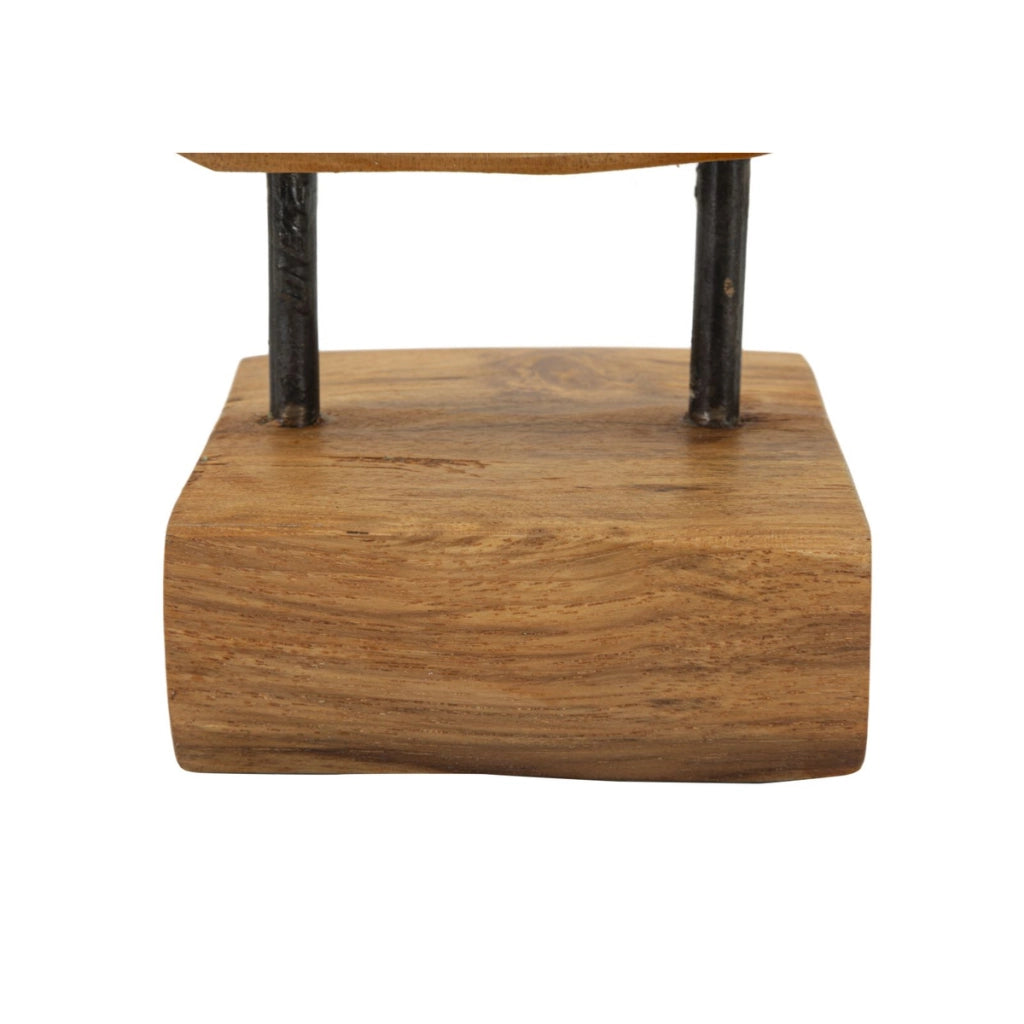 Scultura Cuore 8, Marrone, Legno, 20x10x28 cm