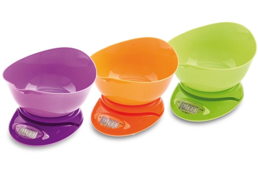 Bilancia da cucina digitale con piatto color 5 kg div.1 gr 3 Colori