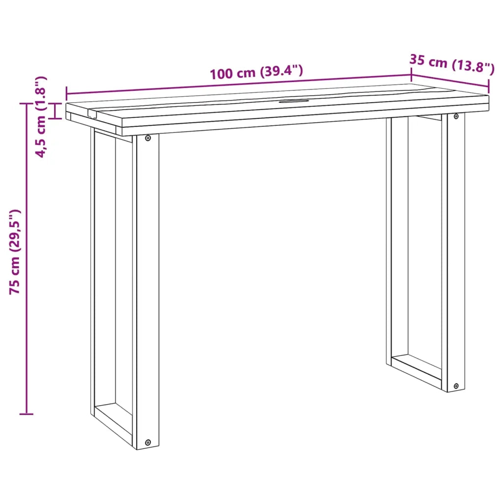 Tavolo consolle Marrone 100 x 35 x 75 cm Legno di teak solido