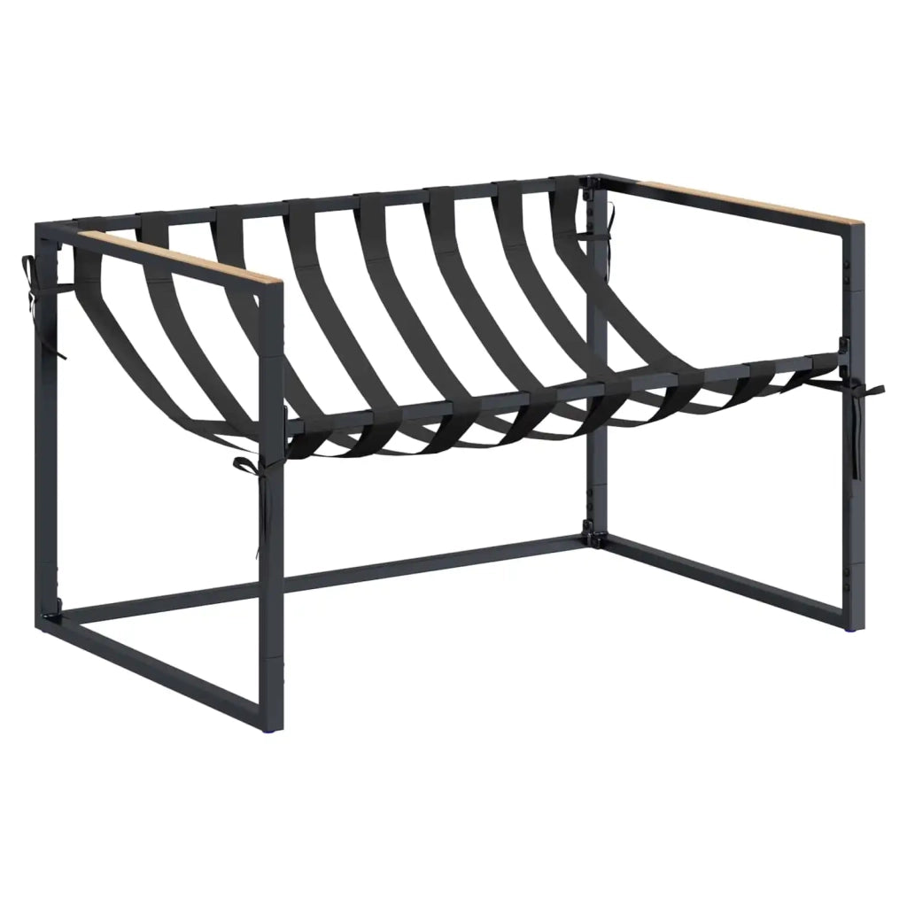 Set Divano da Giardino Nero e antracite Acciaio