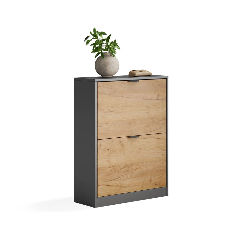 Scarpiera da ingresso Gizmo Rovere dorato/Antracite 59 x 77.6 cm con 2 scomparti Vicco