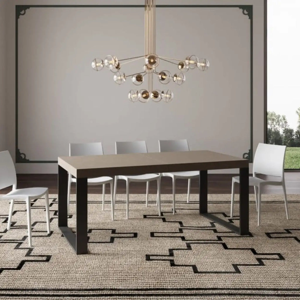 Tavolo allungabile 200/460x90 cm Tecno Premium tortora gambe antracite