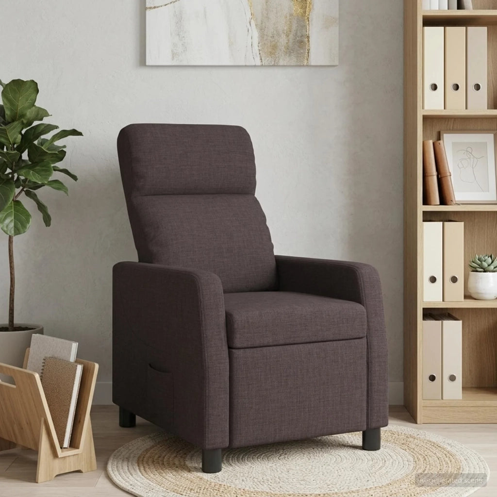 Divano Sedia-Poltrona reclinabile Marrone Scuro Tessuto 418400