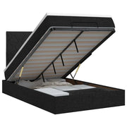 Letto ottomano con materasso Nero 120 x 190 cm Tessuto 3457558
