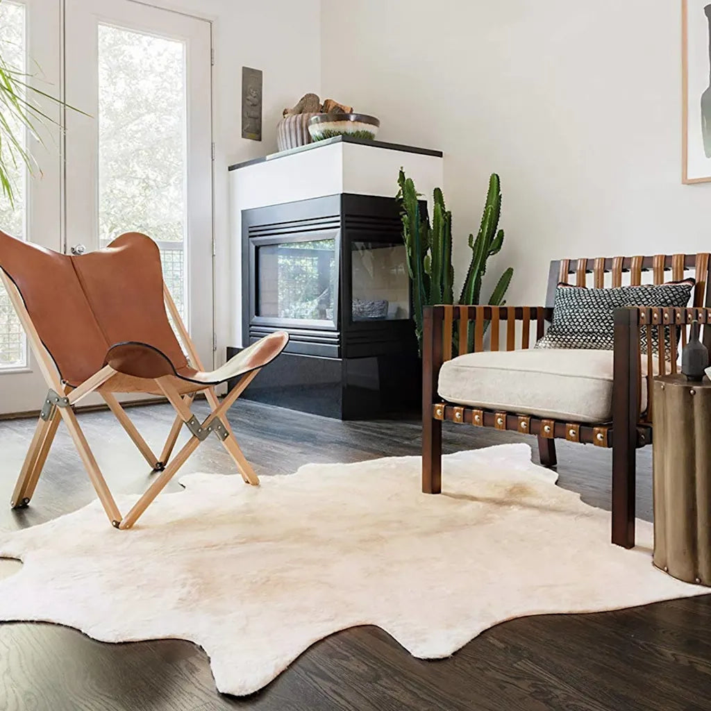 Tappeto del soggiorno | Tappeto in Vera Pelle Bovina Beige 180x220 cm