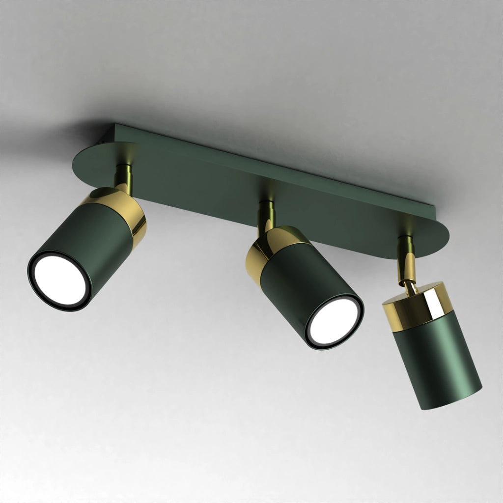 Plafoniera Milagro Joker 3 luci GU10 metallo verde oro