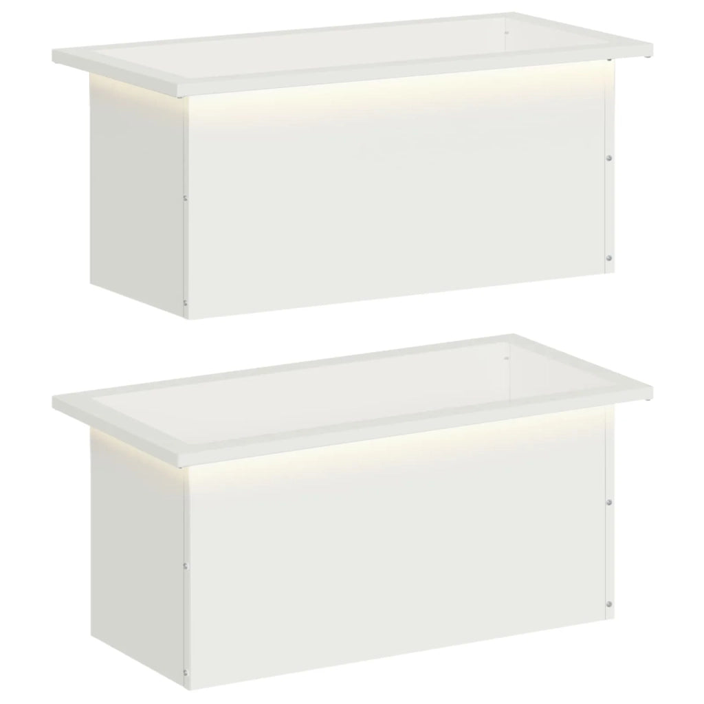 Fioriera da giardino con LED 2 pz Bianco 30 x 60 x 30 cm 8008087