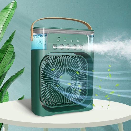 Ventilatore portatile per desktop, ventilatore elettrico per la raffreddamento, condizionatore d'aria portatile - Verde