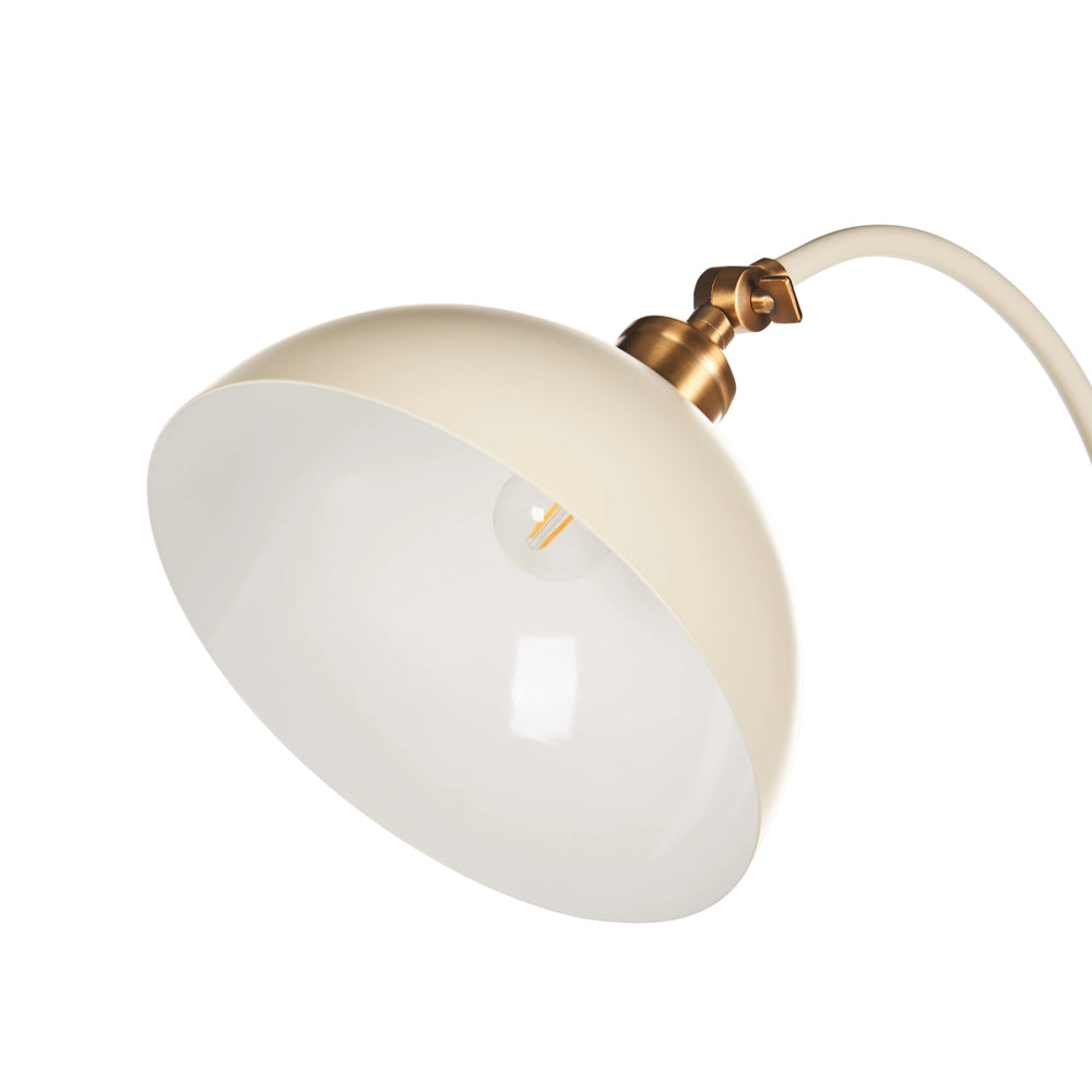 Lampada da terra in metallo beige con paralume e braccio regolabili Interruttore On-Off Camera da letto Soggiorno Casa Ufficio Illuminazione