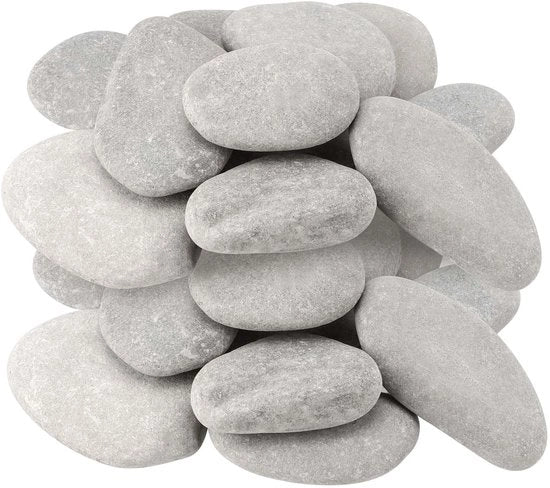 Serie di pietre decorative in pietra calcarea 20 pezzo - pietre piatte - artigianato DIY - decorazione domestica - grigio - diametro 30-50 mm - pietre da affresco