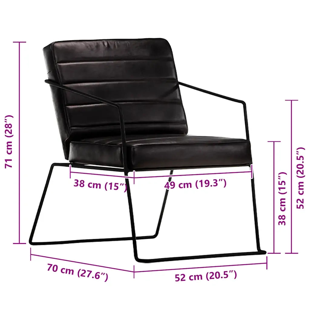 Poltrona Nera in Vera Pelle 284413