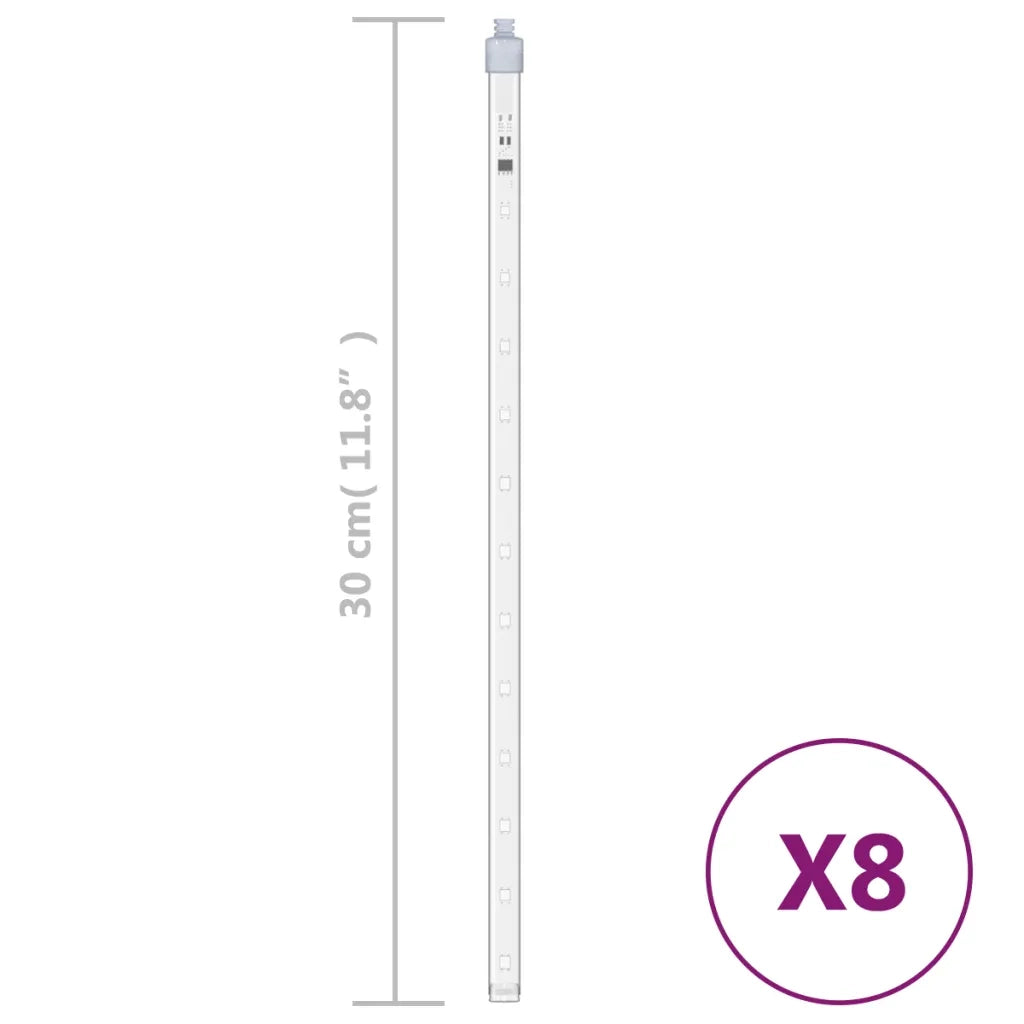 Luci Meteoriche 8 pz 30cm Bianco Freddo 192 LED Interni Esterni cod mxl 41112