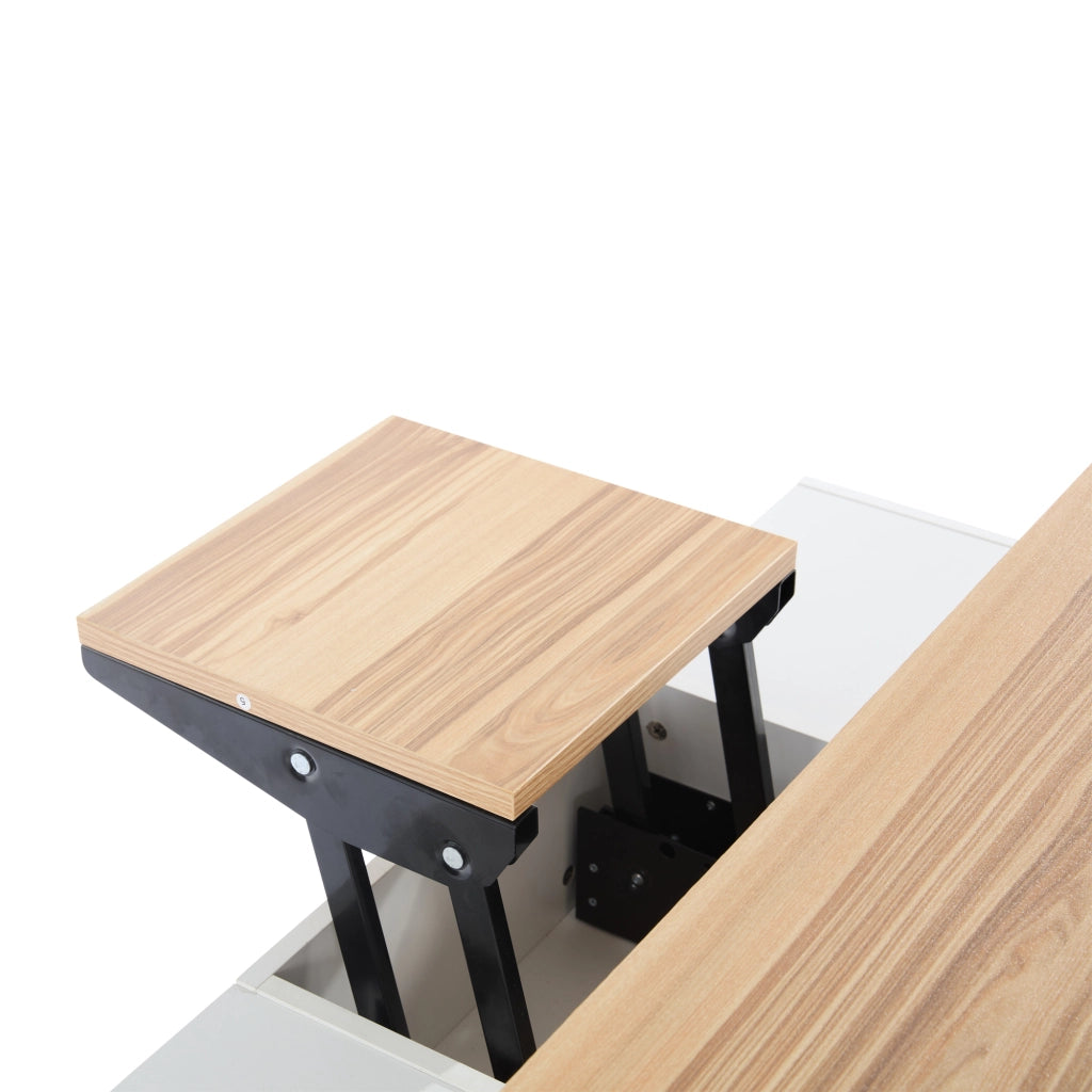 Tavolino da Salotto Sollevabile con 4 Cassetti e VanI Aperti per Salotto 100 × 50 × 47,5 cm