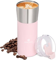 Beaker da caffè 500 ml, beaker to go in acciaio inox 18/8, isolato a doppia parete, mantiene caldo per 10 ore, 100% impermeabile, beaker con coperchio trasparente, BPA-free