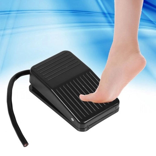 Commutatore di alimentazione elettrico Pedaletto di acciaio in policarbonato Comando di accensione e spegnimento nero + 10 cm di cavo 220V 380V - commutatore di sicurezza durata