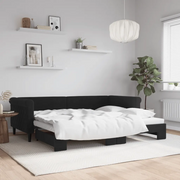 Divano Letto con Letto Estraibile Nero 90x200 cm in Velluto 3197775