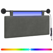 Testiera | Testata sospesa Con luce LED Grigio Scuro Tessuto in Cords