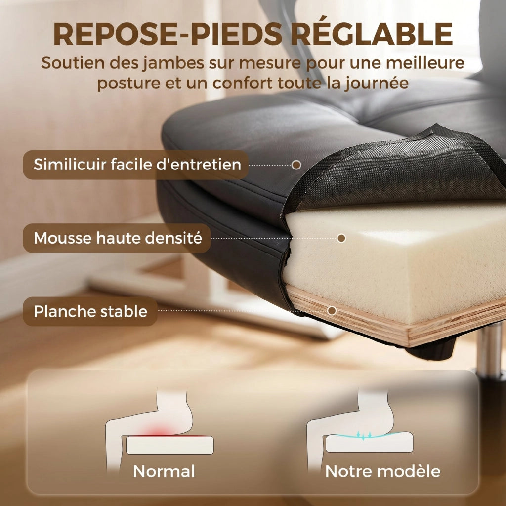 Sedia da ufficio ergonomica regolabile in altezza ¨C zephmum ¨C nero 61x61x108 cm