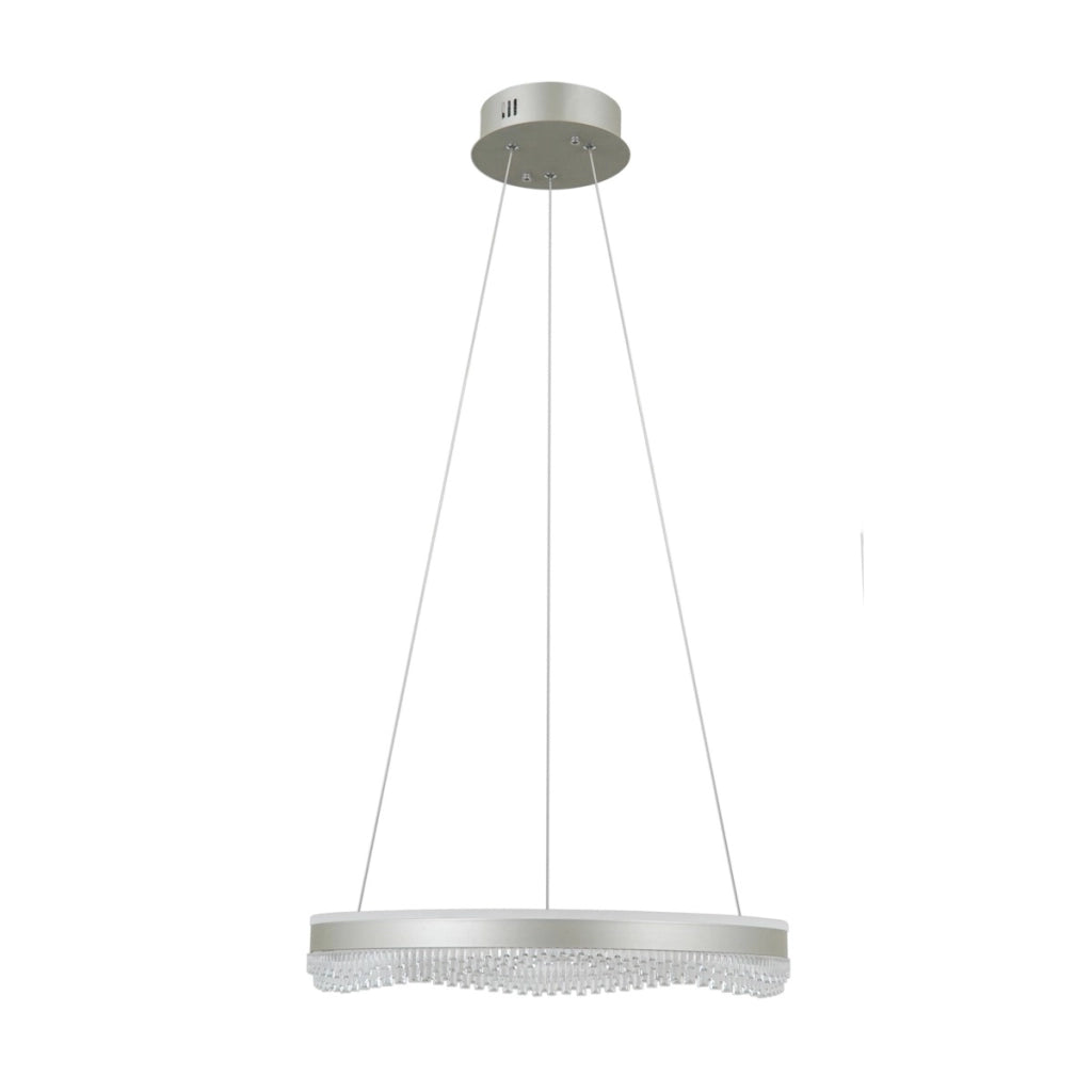 Lampada sospesa LED Morte Italux anello argento 40W