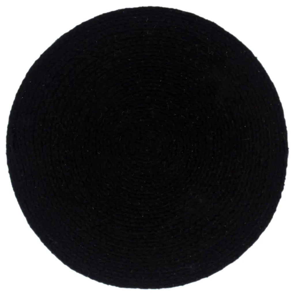 Tovagliette 6 pz Nero Neutro 38 cm Rotonde in Cotone  cod mxl 65739