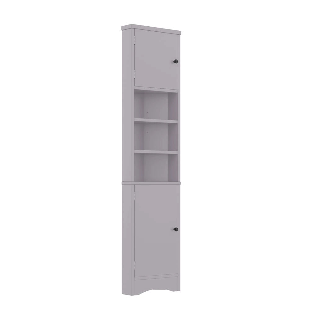 Armoire de salle de bain triangulaire - Xylo - 36,5x24,5x170 cm - Grigio - Porte doppie, antiumidit??, poco ingombro