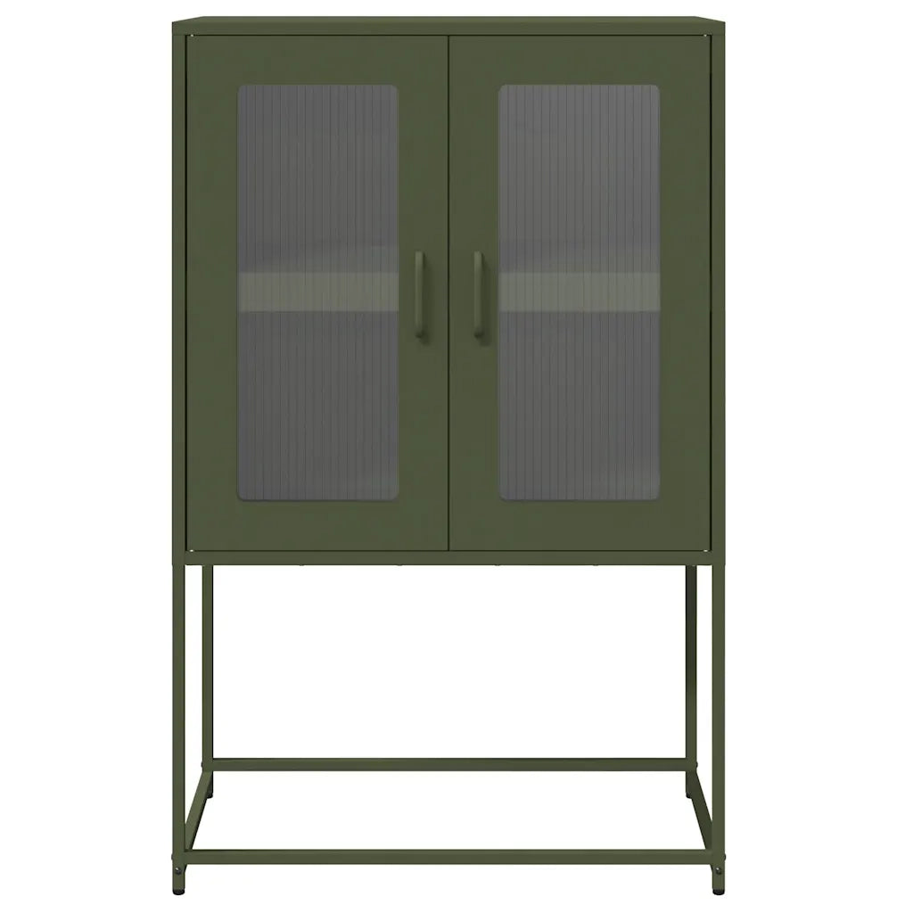 Credenza Verde Oliva 68x39x107 cm in Acciaio 853378