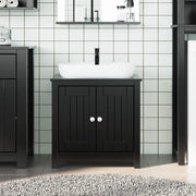 Mobile Lavabo da Bagno-Armadietto da bagno BERG Nero 60x34x59cm Legno Massello Pino
