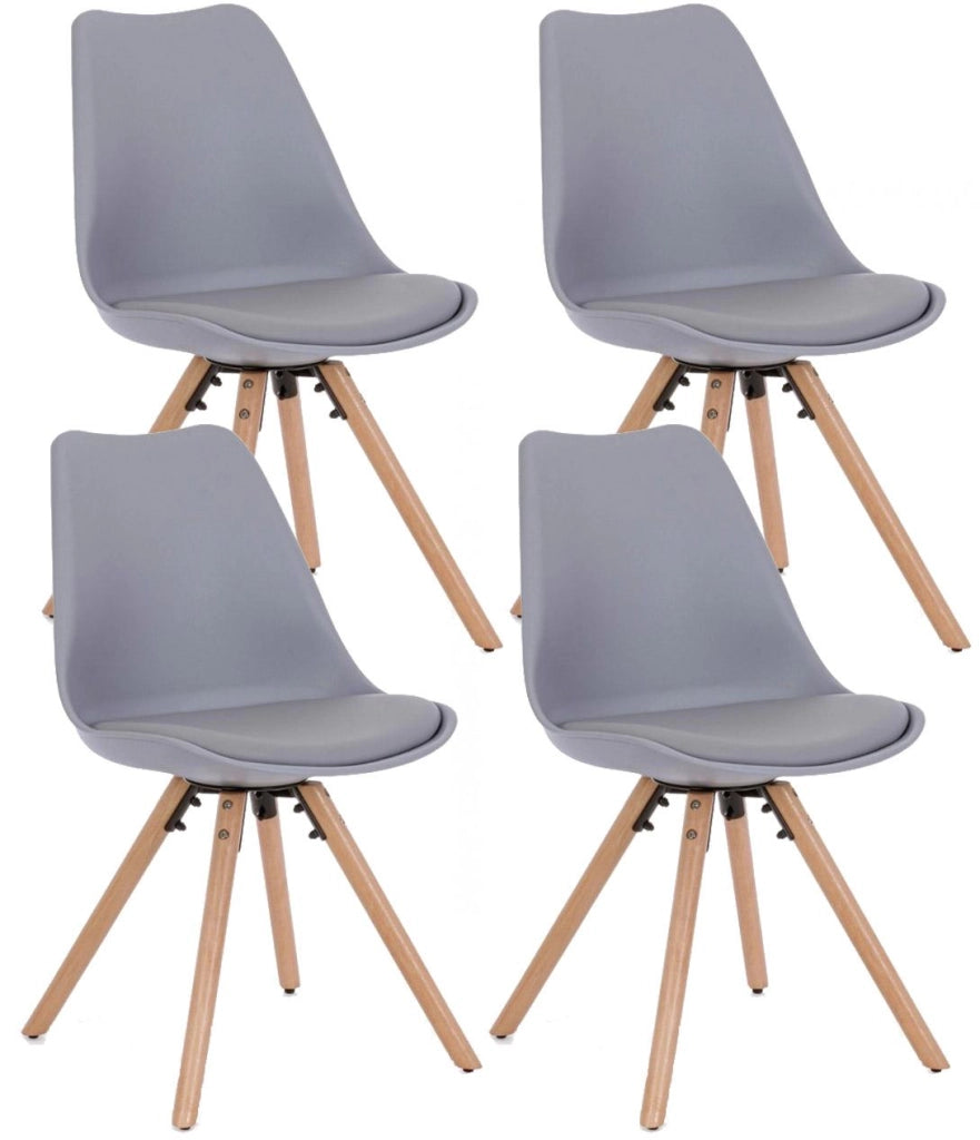 Set 4 Sedie 54x49x83,5 cm in Similpelle Grigio