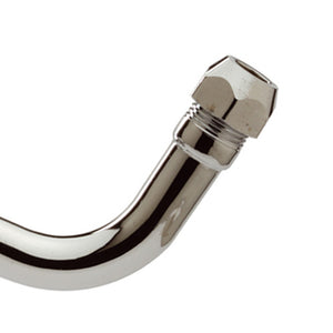 Curvetta sottolavabo con rosetta in ottone cromato