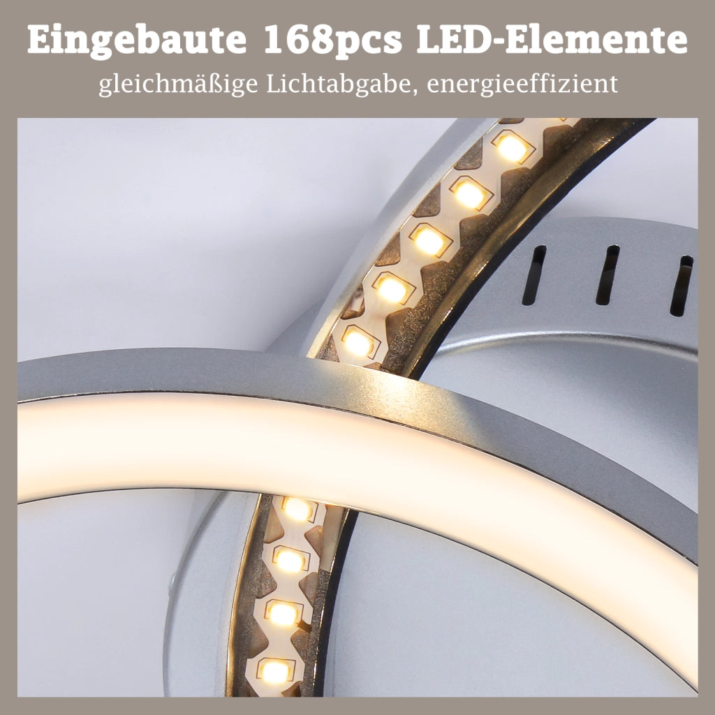 ZMH Lampada da Soffitto LED 23W Argento Luce Calda Moderna per Soggiorno Camera da Letto Corridoio