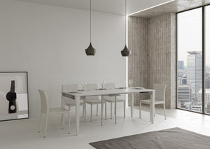 Consolle Allungabile 90-300x40x77 cm in Nobilitato Bianco