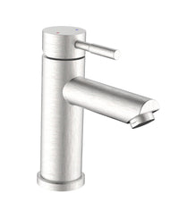 Miscelatore lavabo in acciaio inox satinato tondo