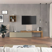 WHOUS Parete attrezzata Chronos set soggiorno tortora opaco e rovere 190/350x40 cm