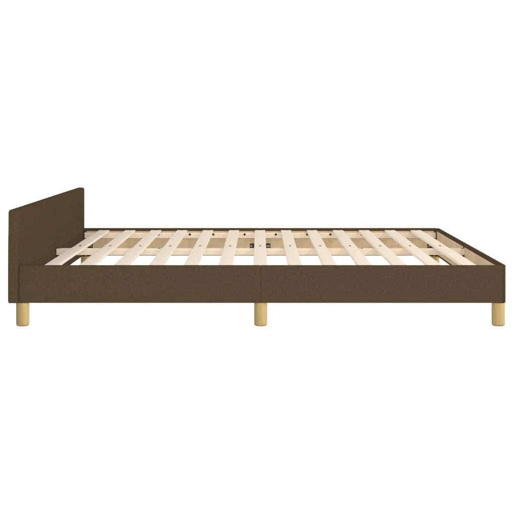 Giroletto senza Materasso-Struttura Letto Marrone Scuro 160x200 cm Tessuto 890964