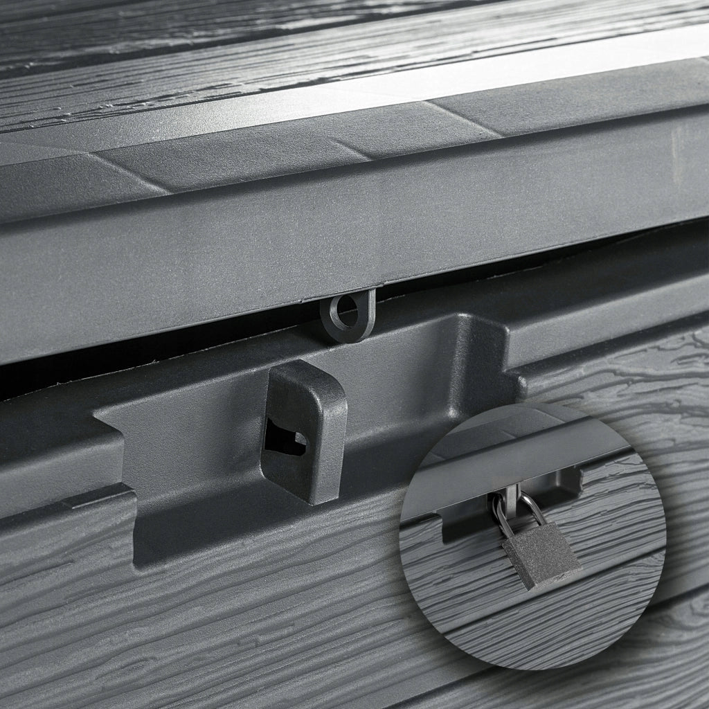 KADAX Box da giardino/balcone, 140 litri, contenitore per giardino/balcone/terrazzo, antracite