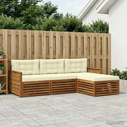 Set di divani da esterno Naturale e Crema 249 x 162,5 x 73 cm 3383208