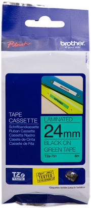 Brother TZE-751 nastro per etichettatrice Nero su verde