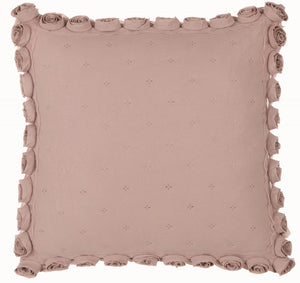 Cuscino Decorativo con Roselline Shabby Chic Letto Divano Elegante Blanc Mariclò Colori: Rosa