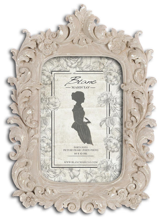 Portafoto Cornice Shabby Chic Antichizzata Elegante stile Classico Blanc Mariclò Dimensione: Grande
